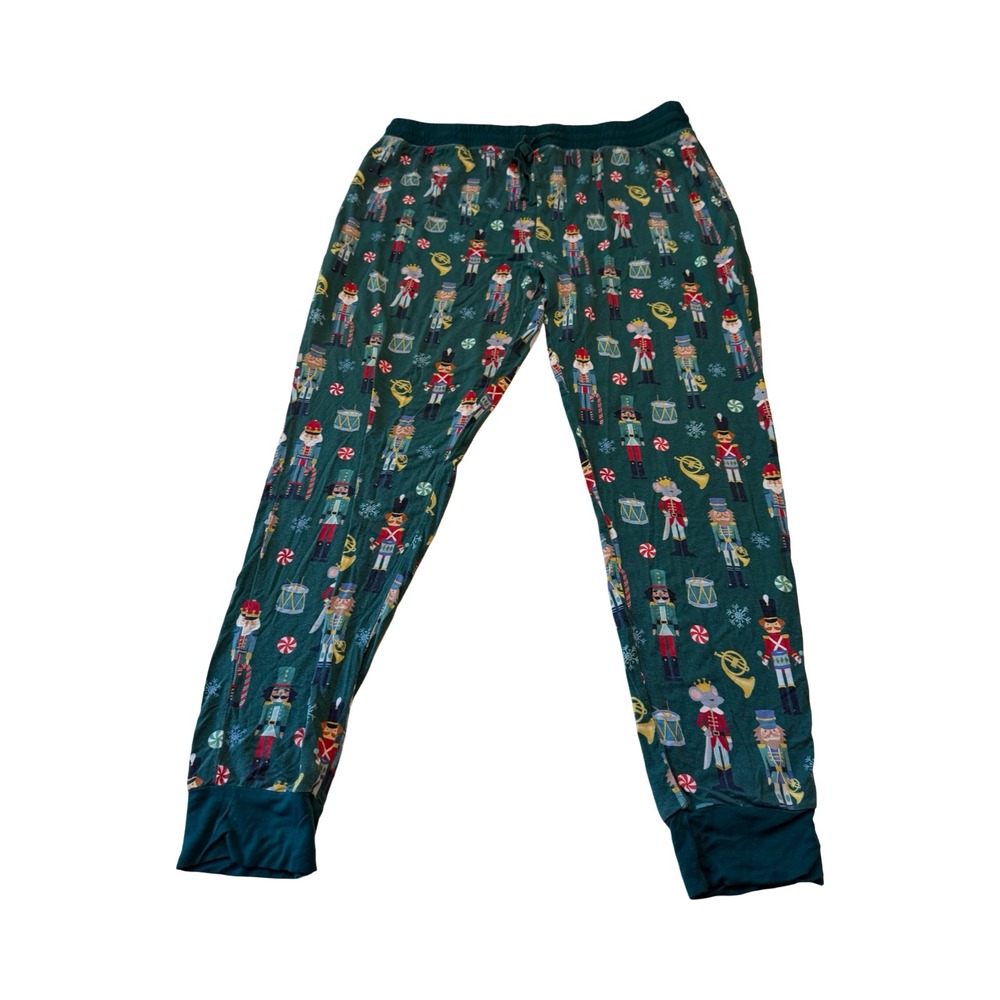 Little Sleepies Nutcracker Bamboo Viscose Pajama Jogger Pants Green Men's L